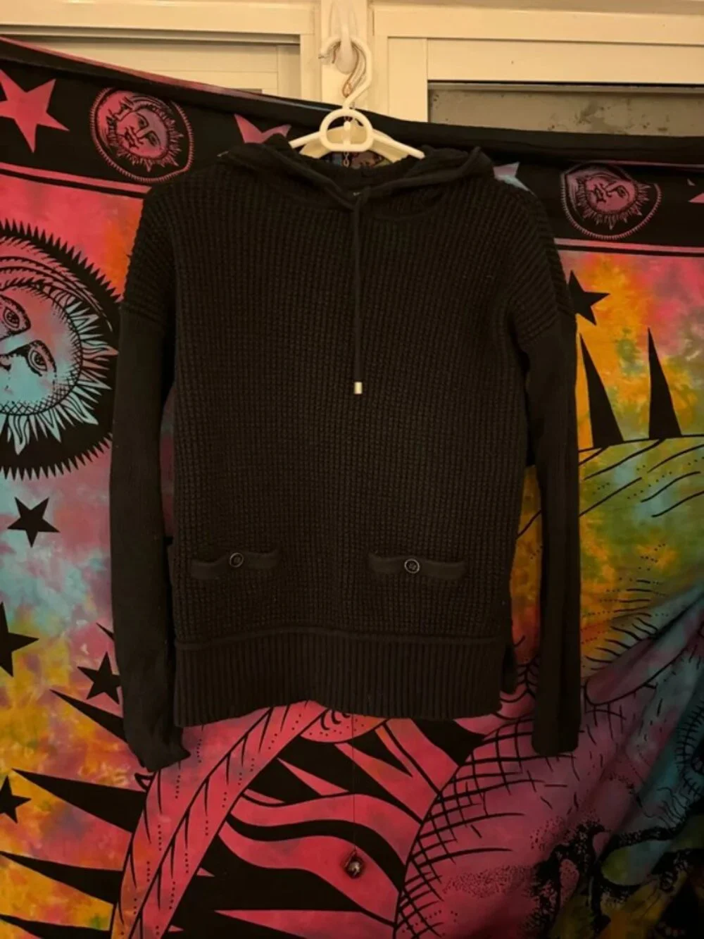 Banana Republic Black Knit Sweater Hoodie